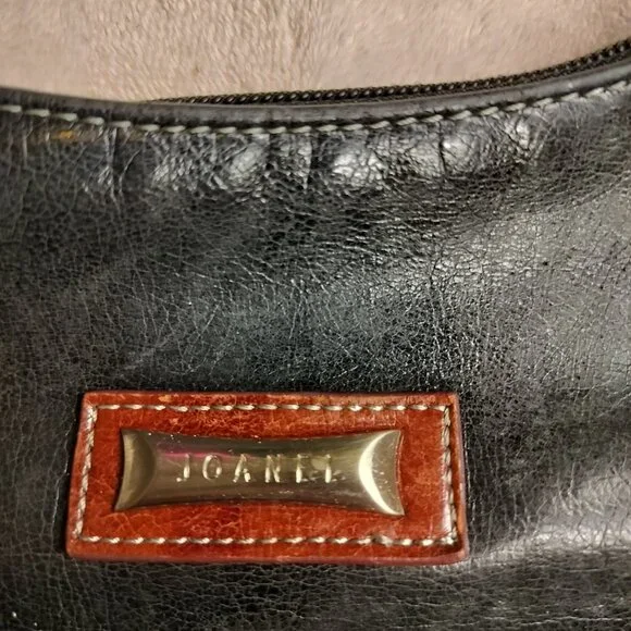 Joanel Black Leather Hobo Shoulder Bag with Studded Hardware – Canadian Design - Picture 10 of 14